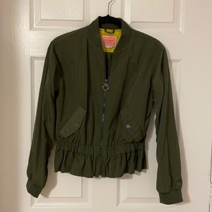 Kate Spade Twill Flounce Bomber Jacket